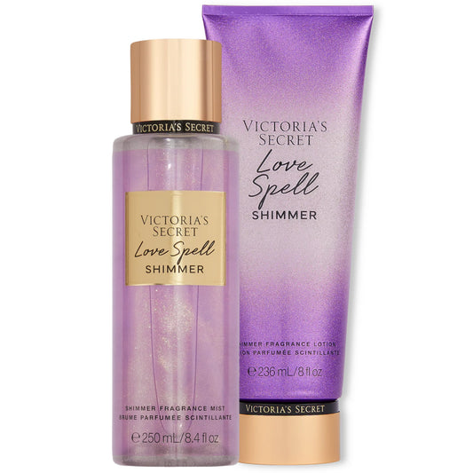 KIT VICTORIA'S SECRET LOVE SPELL SHIMMER (HIDRATANTE 236ML + BODY SPLASH 250ML)